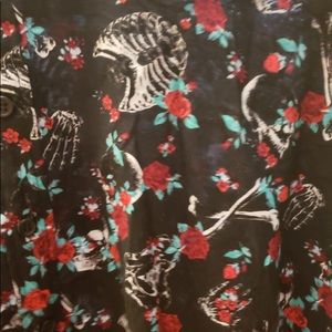 Bones and roses skater skirt